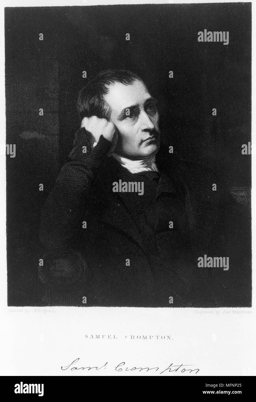 Samuel Crompton (1753-1827) inventore inglese della filatura di mulo. Foto Stock