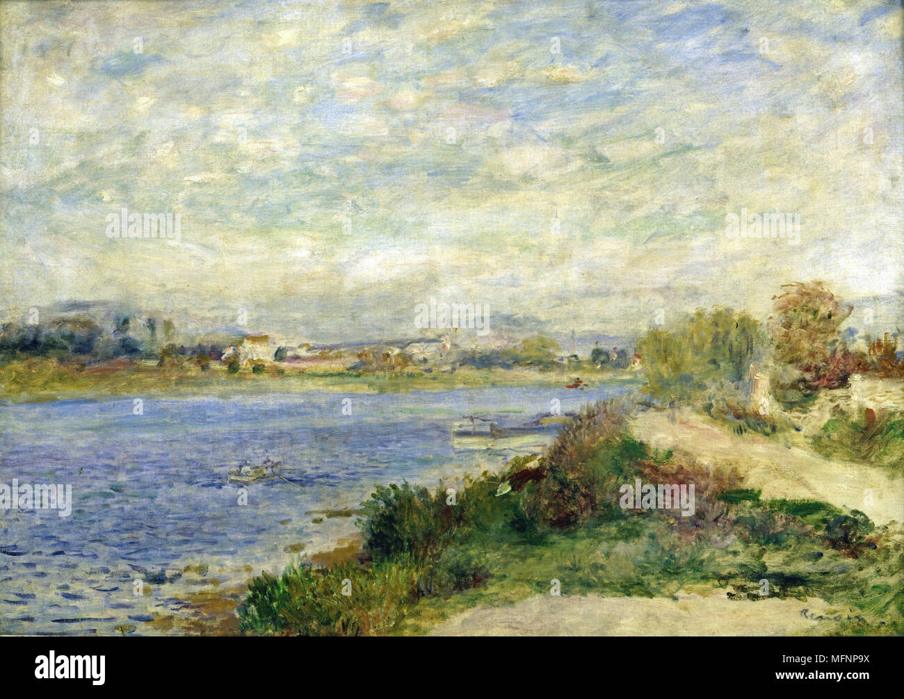 La Senna a Argenteuil' 1873: Pierre August Renoir (1841-1919), pittore francese . Olio su tela. Foto Stock