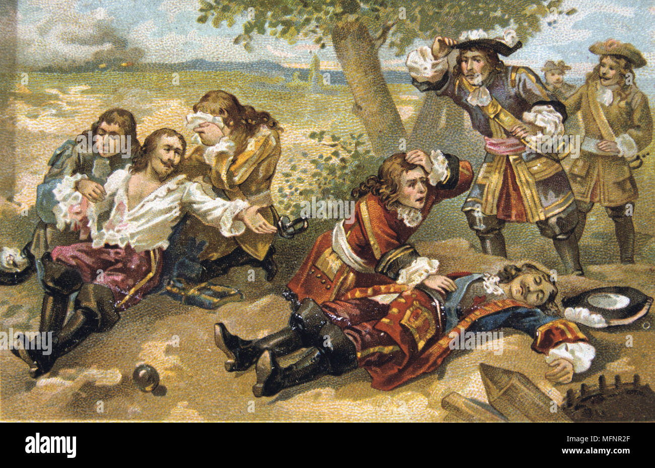 Henri de la Tour d'Auvergne Turenne(1611-1675) soldato francese; Marshal-General di Francia 1668, ucciso da una palla di cannone mentre reconnoitring a Sasbach, Germania. Militare di guerra del XIX secolo scheda commerciale Chromolithograph Foto Stock