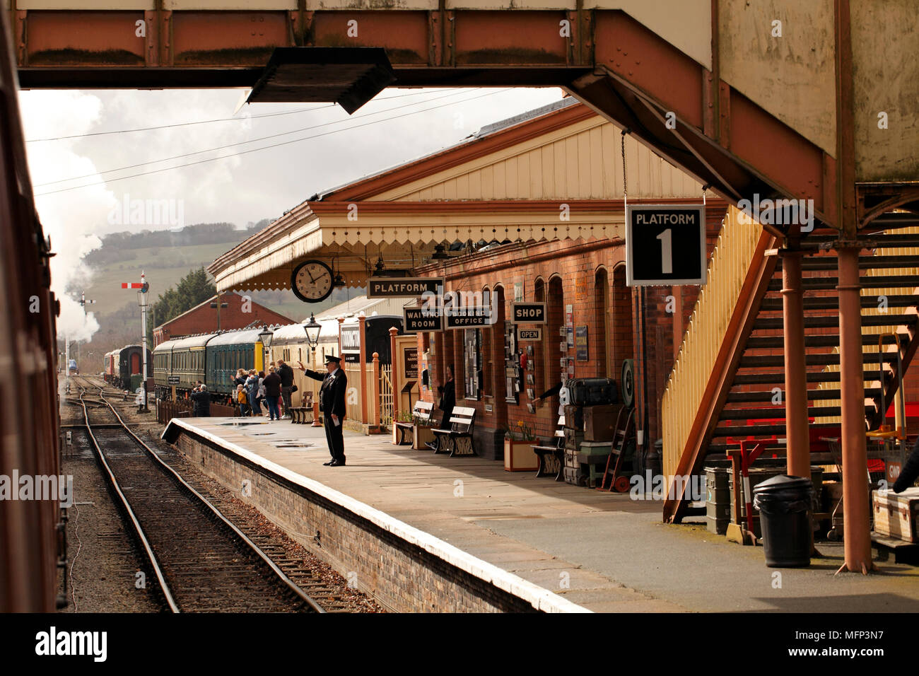 Gloucestershire e Warwickshire Steam Railway collezione. Stazione. Foto Stock