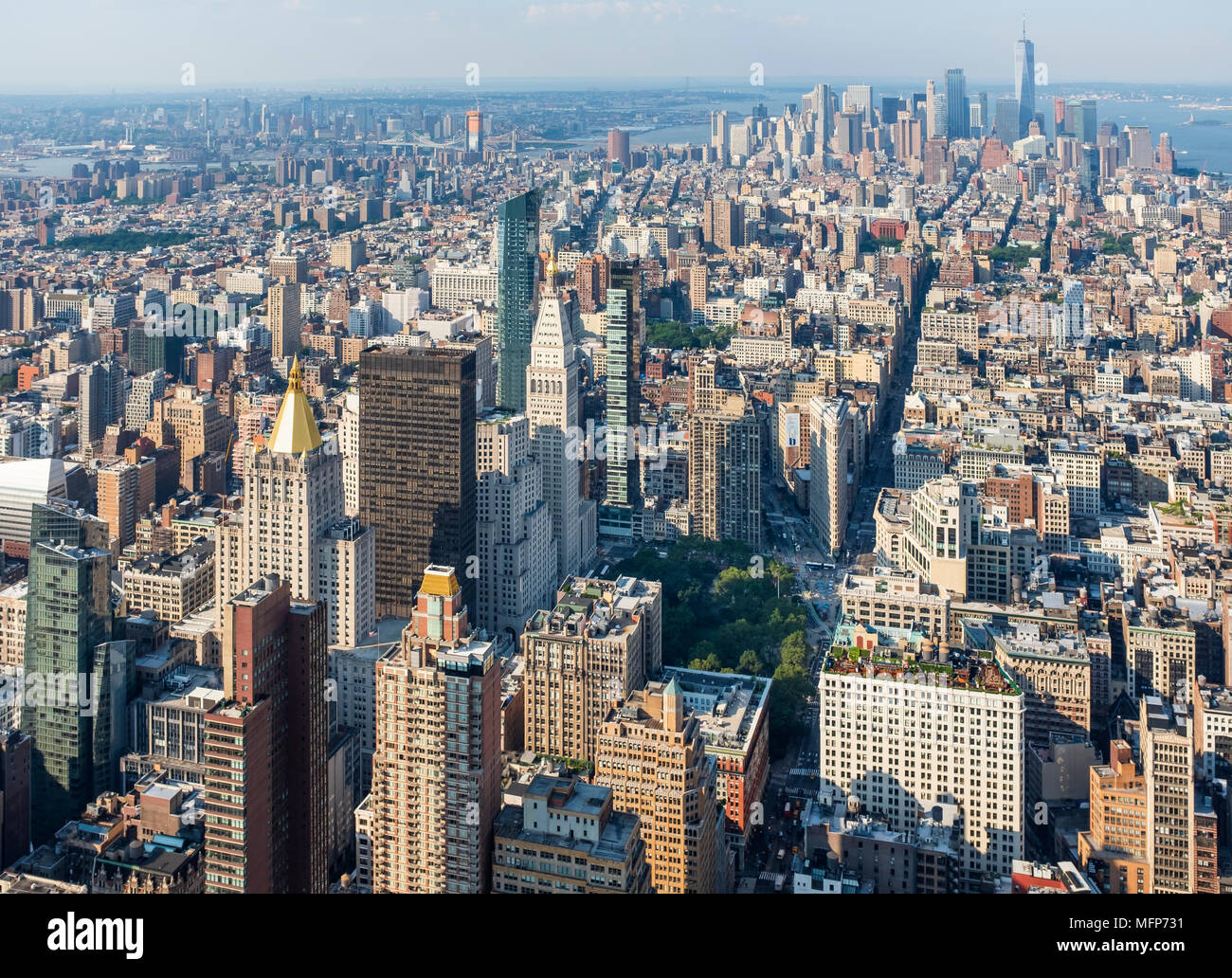 Vista dal ponte di osservazione, ESB. Midtown Manhattan Foto Stock