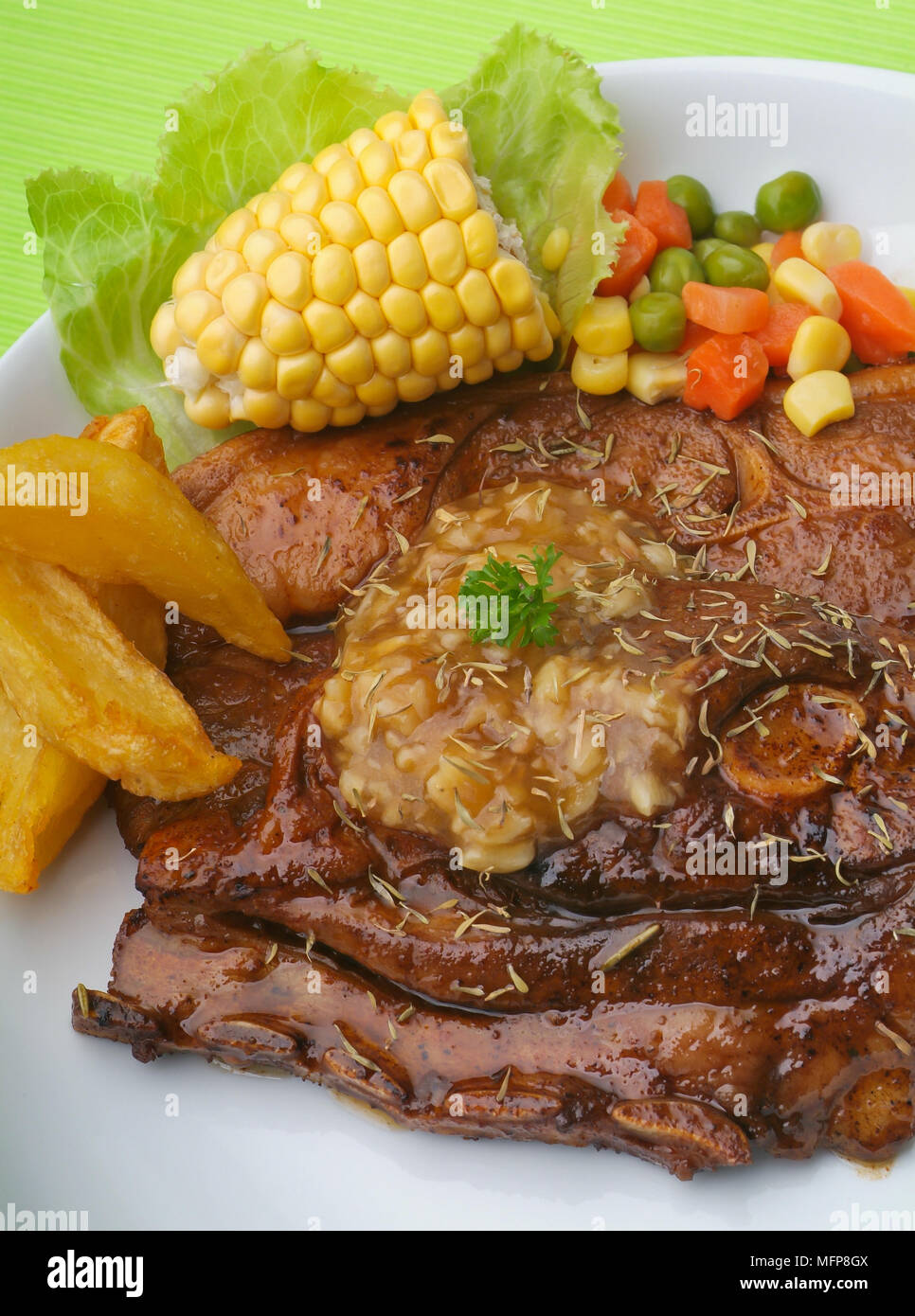 Lampada chop su uno sfondo Foto Stock