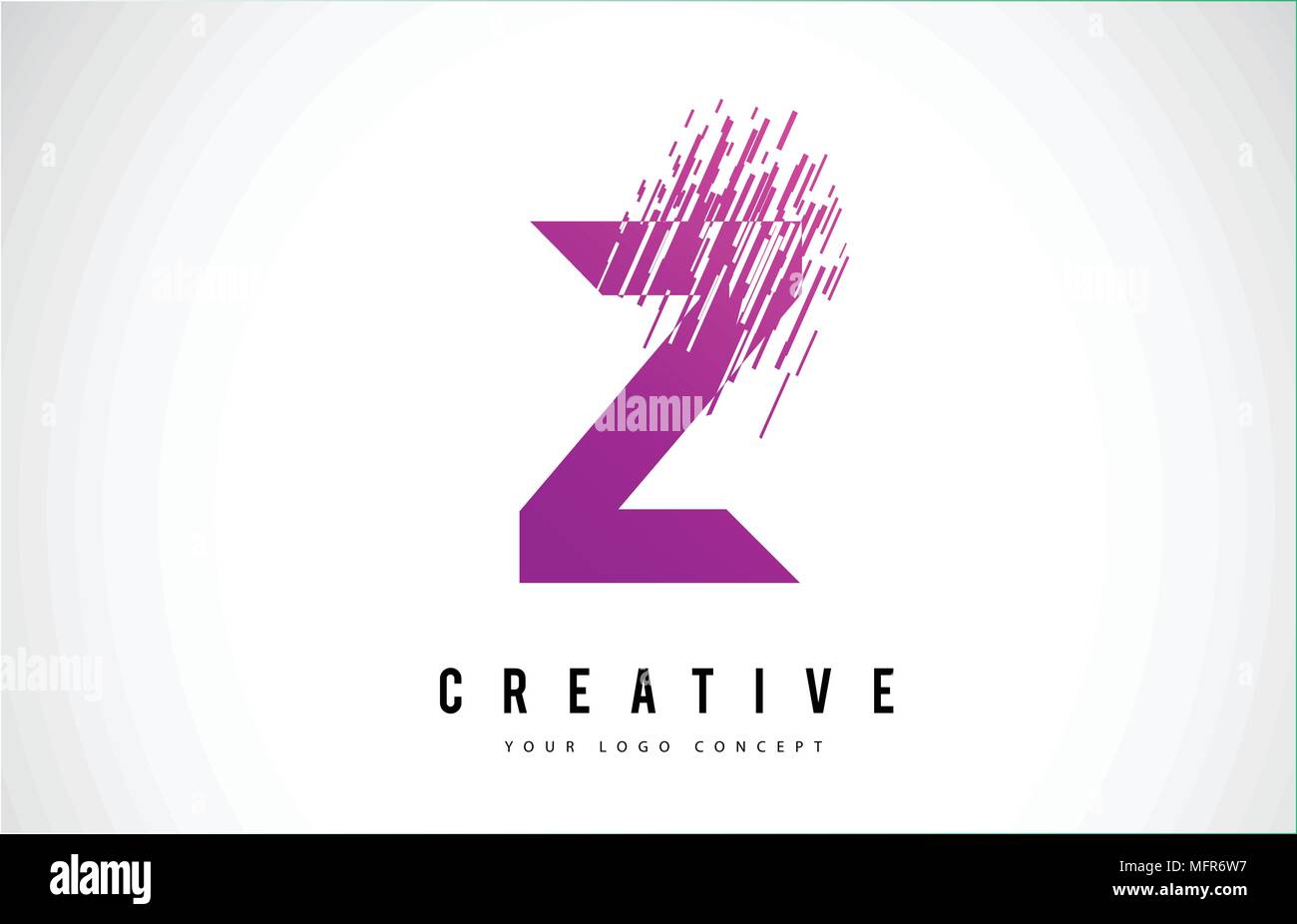 La lettera Z Logo Design con colori viola e Shattered Creative linee delle  particelle Immagine e Vettoriale - Alamy