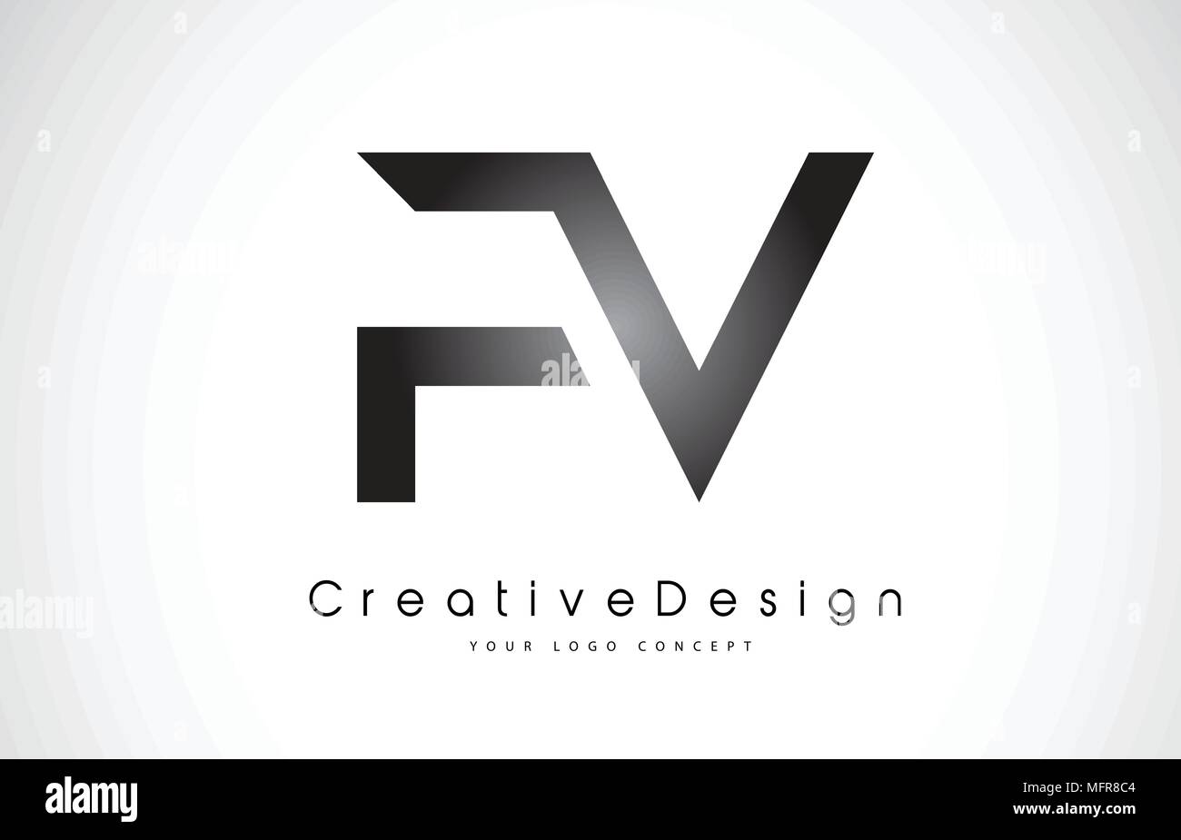 FV F V lettera Logo Design nei colori nero. Creative di lettere moderne vettore Logo icona illustrazione. Illustrazione Vettoriale