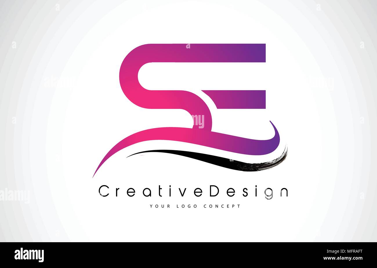 SE S E LETTERA Logo Design nei colori nero. Creative di lettere moderne vettore Logo icona illustrazione. Illustrazione Vettoriale