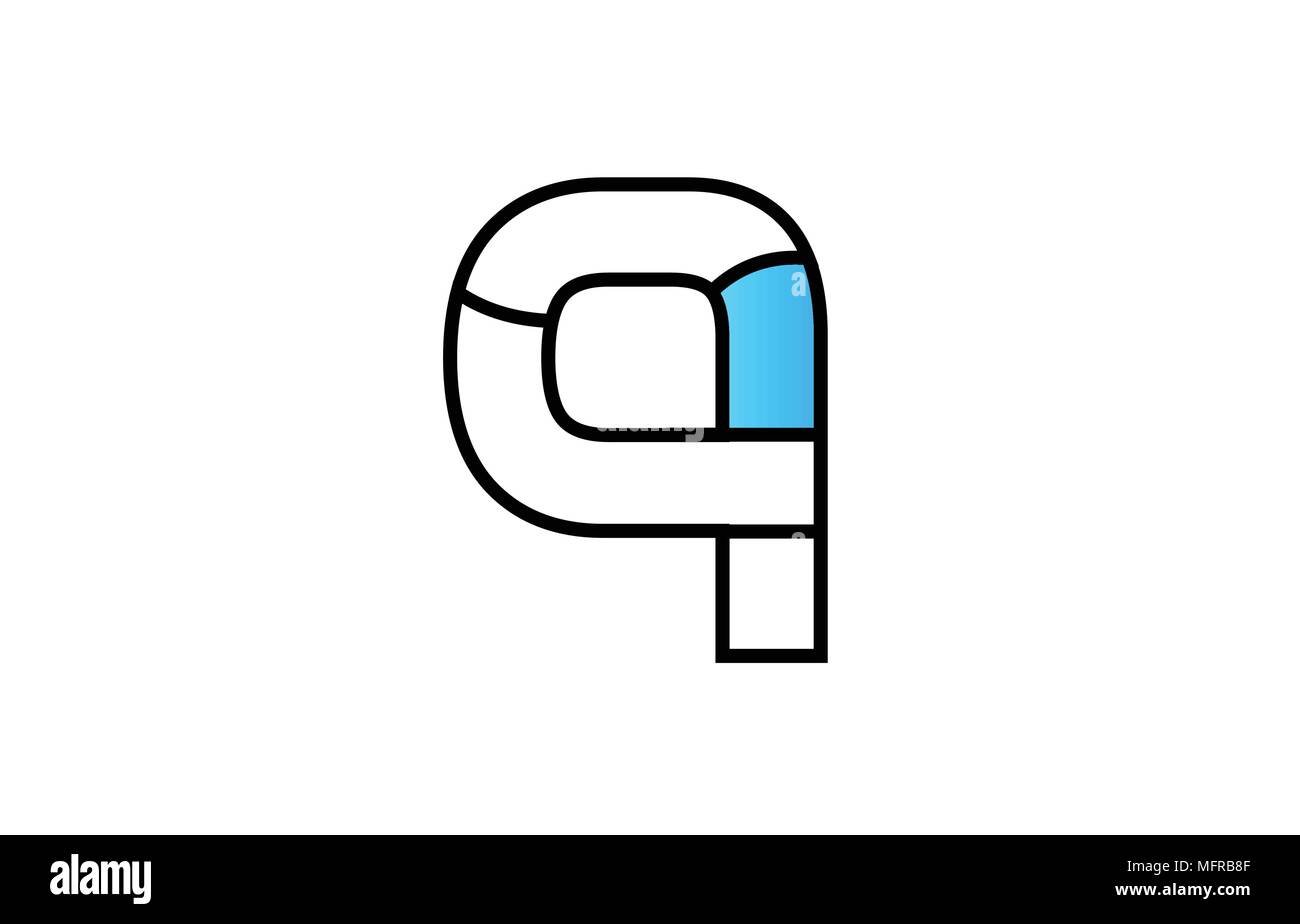 Alfabeto Lettera Q Logo Design Con Bordo Nero E Il Colore