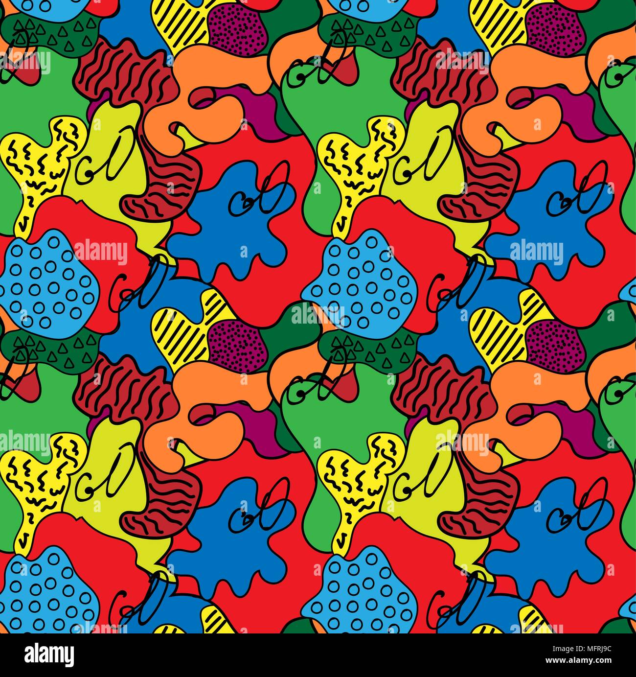 Perfetta configurazione di ripetizione di figure colorate con la scritta go Illustrazione Vettoriale