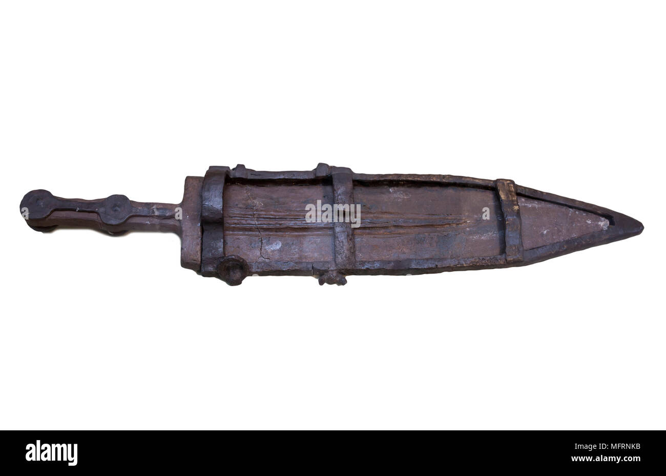 Jaen, Spagna - Dicembre 29th, 2017: Pugio, antico pugnale adottato da soldati romani da guerrieri iberica. Museo di Jaen Foto Stock