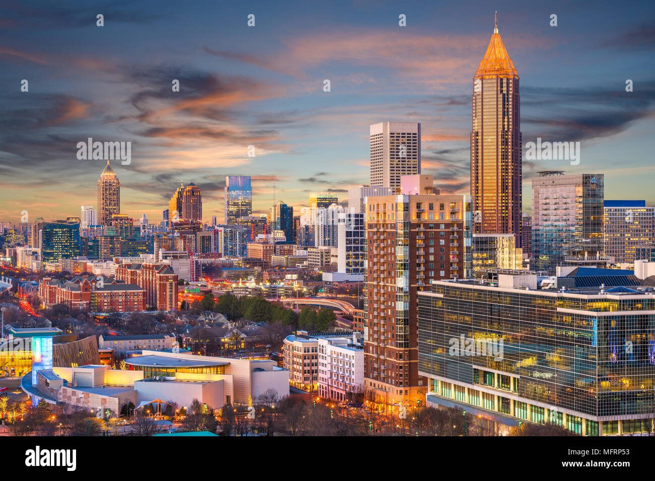 Atlanta, Georgia, Stati Uniti d'America skyline del centro. Foto Stock