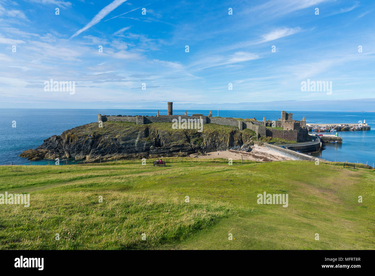 Il castello di pelare, sbucciare, Isola di Man, Regno Unito Foto Stock