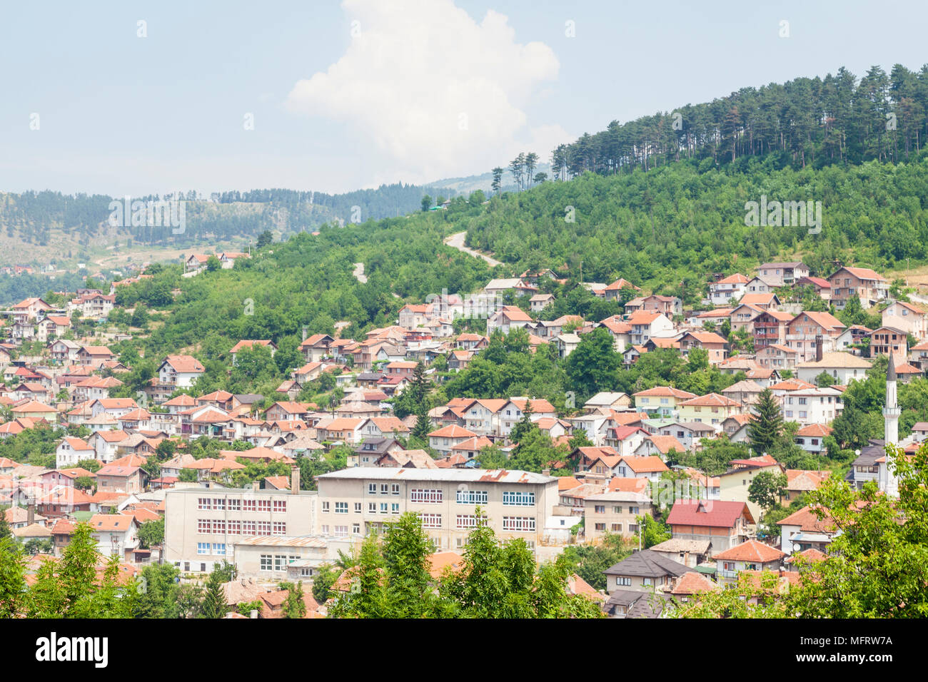 Vista panoramica di Sarajevo, Bosnia ed Erzegovina Foto Stock