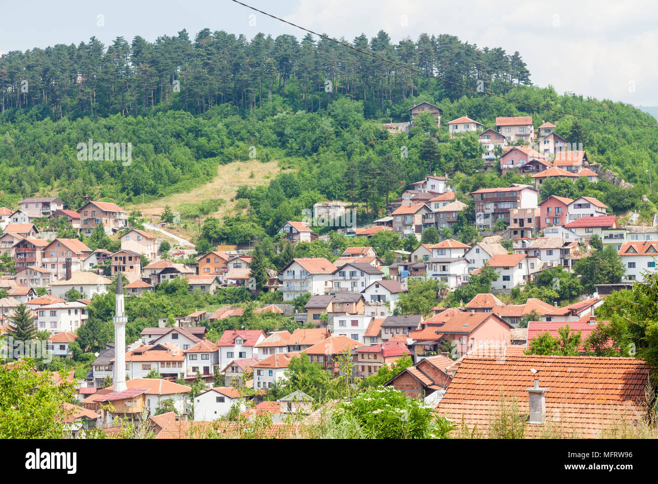 Vista panoramica di Sarajevo, Bosnia ed Erzegovina Foto Stock