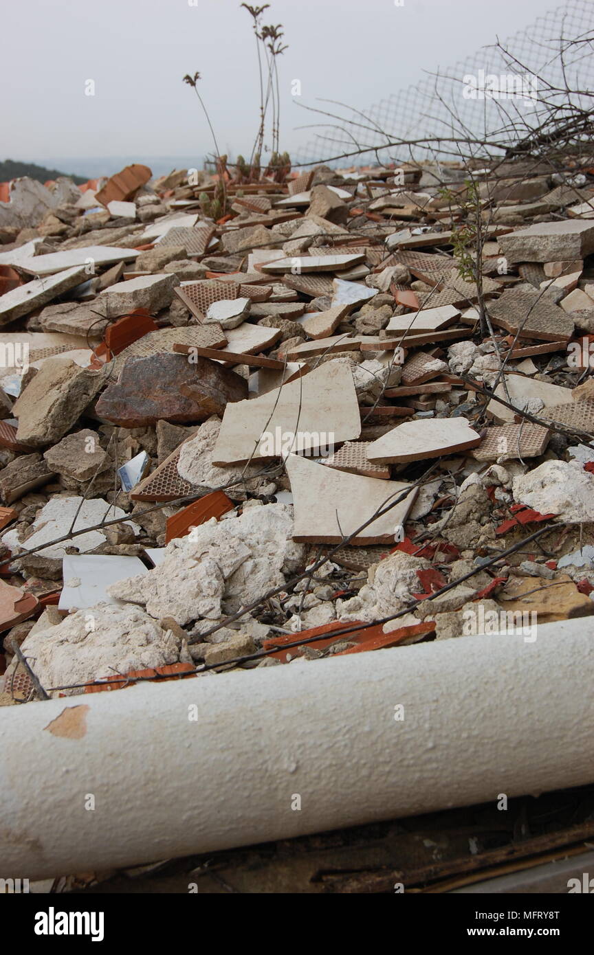 Rotture di materiale di costruzione Foto Stock