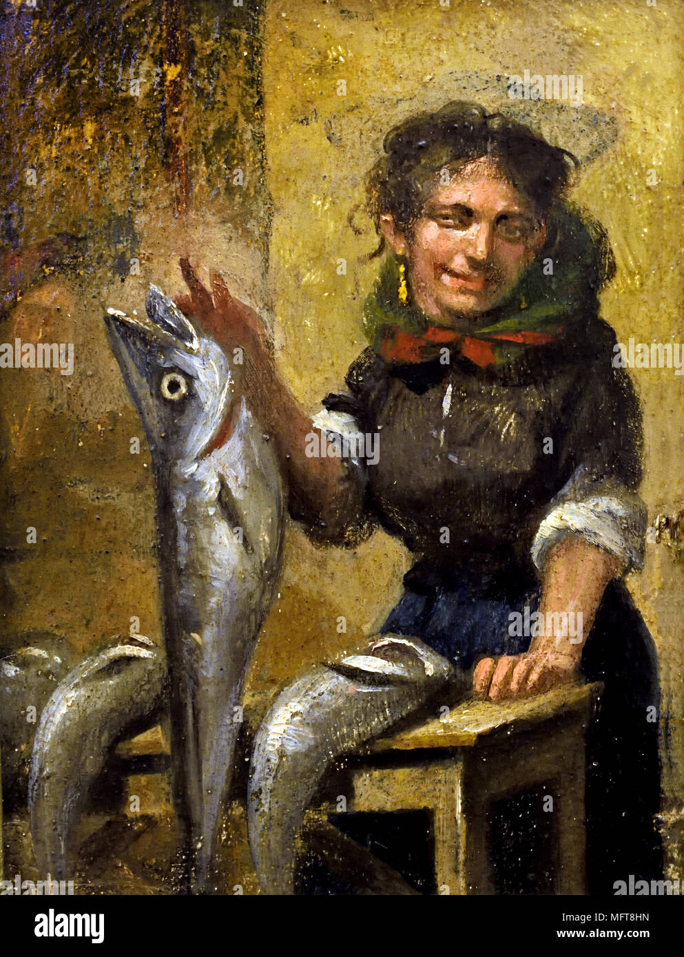 Vendedora de Peixe - venditore di pesce da Francisco Augusta Flamengo 1852-1915 Portogallo, portoghese, Foto Stock