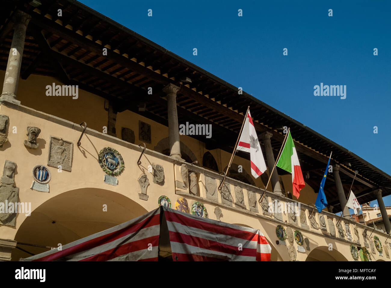 Piazza Masaccio, San Giovanni Valdarno (AR). Toscana Italia Foto Stock