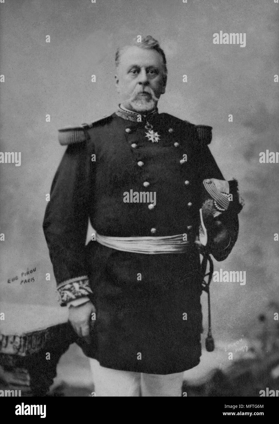 Ritratto del generale francese Jean Poilloue De Saint Mars ( 1832 - 1897 ) - Fotografia di Eugene Pirou ( 1841 - 1909 ) Foto Stock