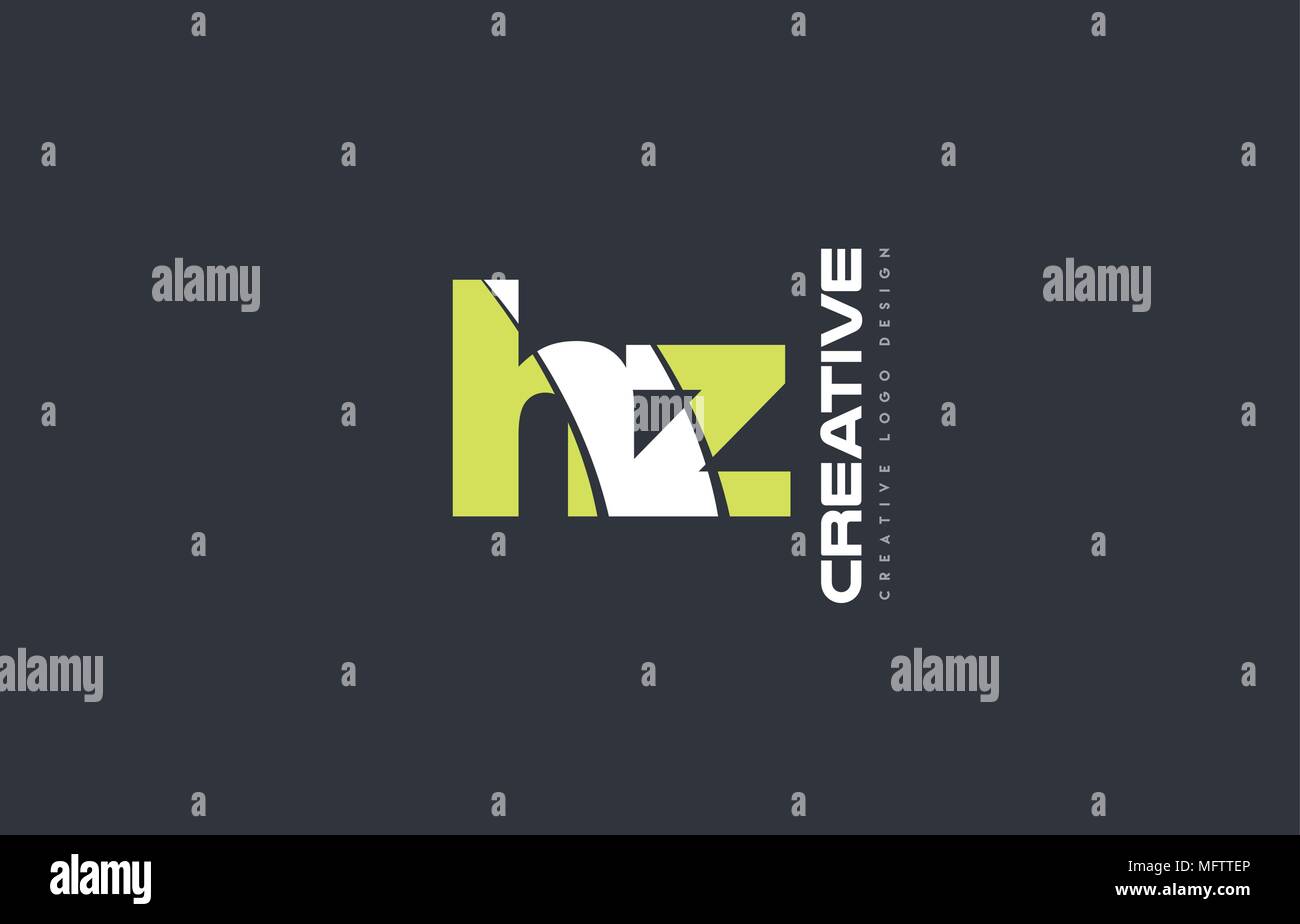 Uniti misto Lettera combinazione hz h z alfabeto blu verde tecnologia blackground media icona logo di società di progettazione Illustrazione Vettoriale