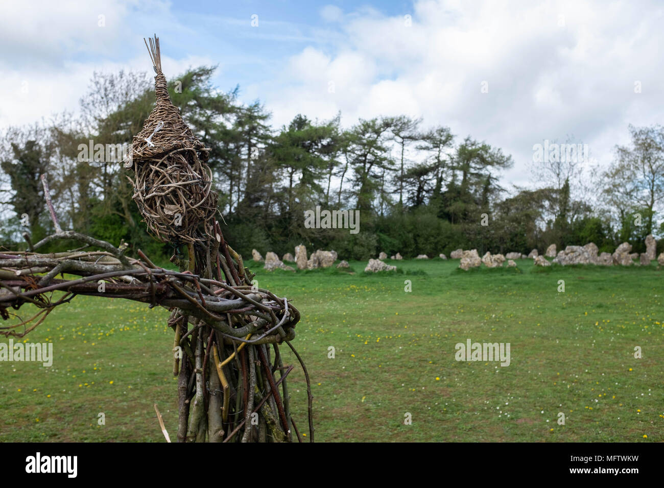 Rollright Stones, poco Rollright, Oxfordshire Foto Stock