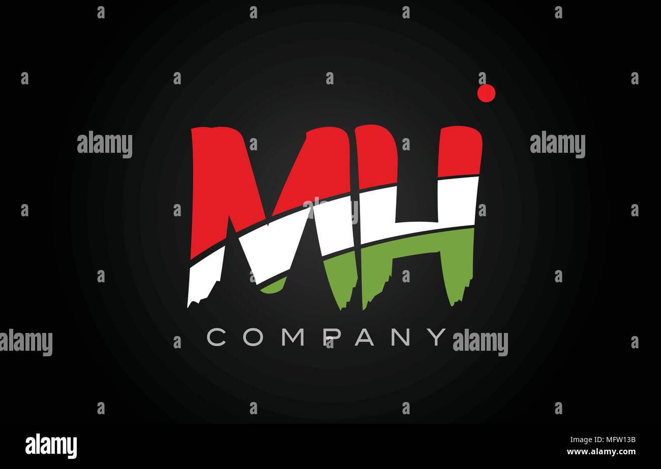 MH M H lettera di combinazione di logo vettore alfabeto società creativa icona template design moderno Illustrazione Vettoriale