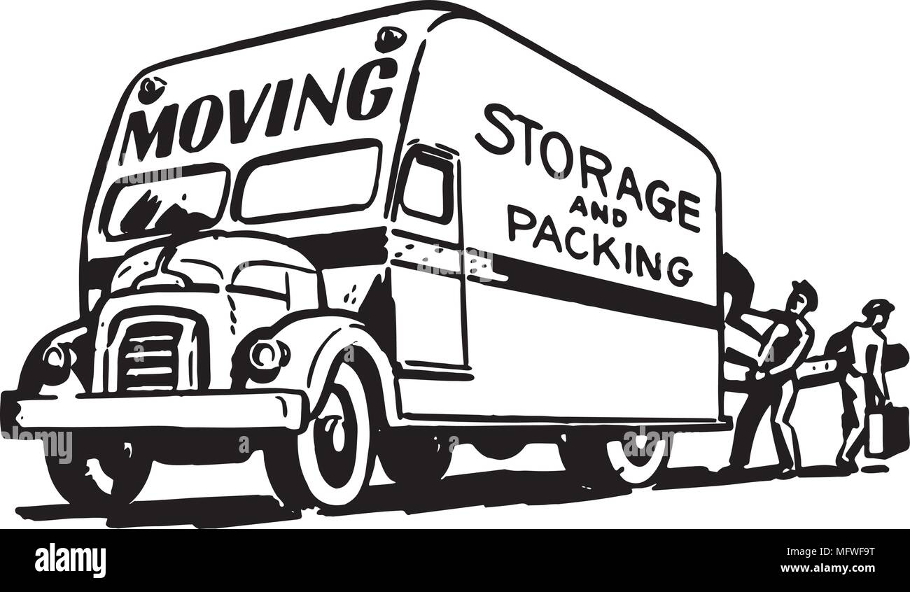Movimentazione e stoccaggio Imballaggio - retrò illustrazione clipart Illustrazione Vettoriale