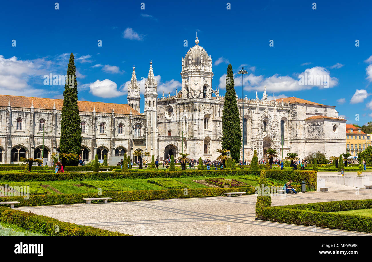 Vista della chiesa di Geronimo a Lisbona - Portogallo Foto Stock