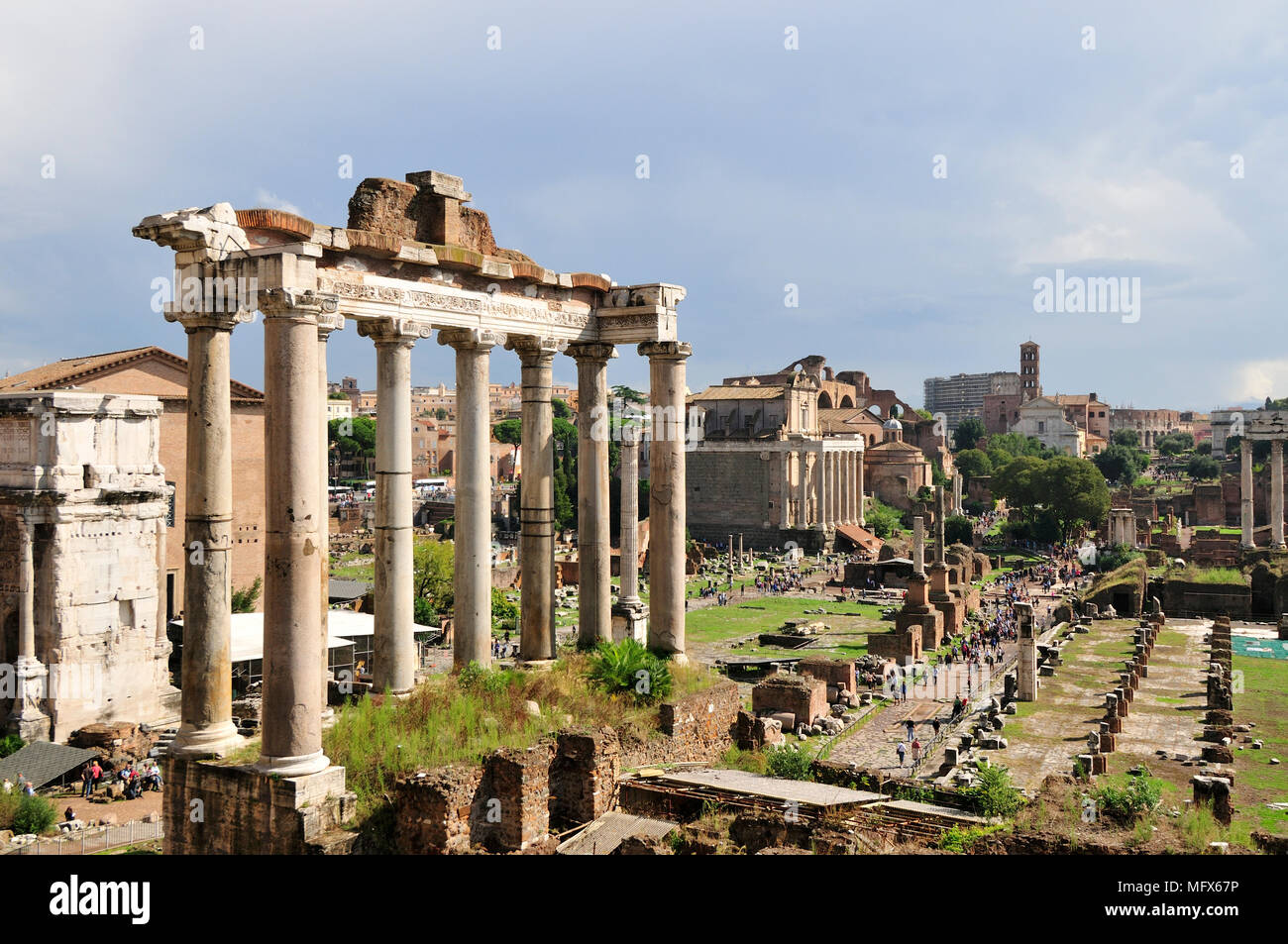 Foro Romano, un sito Patrimonio Mondiale dell'Unesco. Roma, Italia Foto Stock
