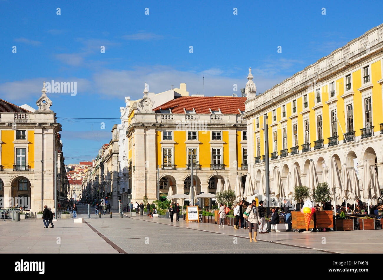 Caffè a Terreiro do Paço. Lisbona, Portogallo Foto Stock