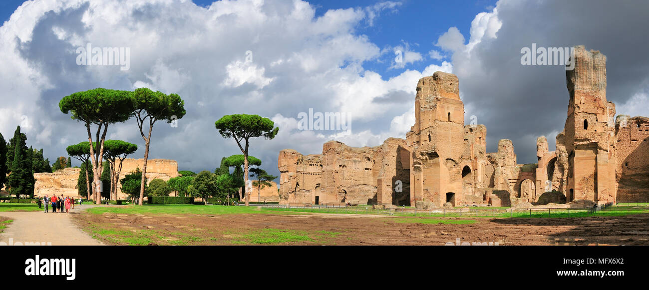 Le Terme di Caracalla costruito tra AD 212 e 216, dall'imperatore Caracalla. Roma, Italia Foto Stock