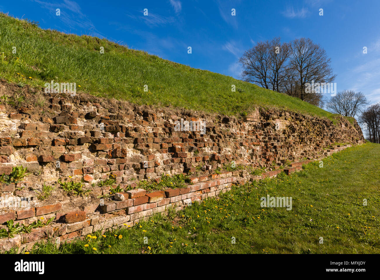 Valdemar´s Muro, costruito intorno all'anno 1060 da re Valdemaro il Grande di Danimarca, Dannewerk, patrimonio dell'umanità dell'UNESCO, Schleswig-Holstein, Germania Foto Stock