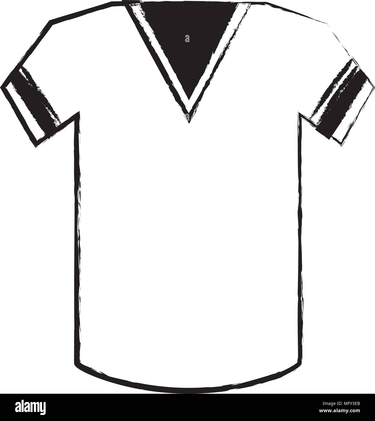 Schizzo di football americano icona jersey su sfondo bianco, illustrazione vettoriale Illustrazione Vettoriale