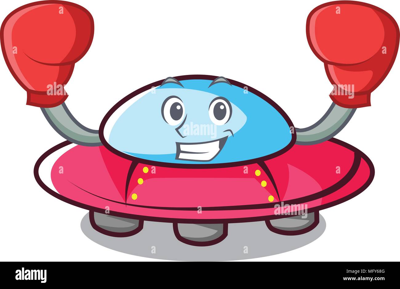 Boxe carattere ufo in stile cartone animato Illustrazione Vettoriale
