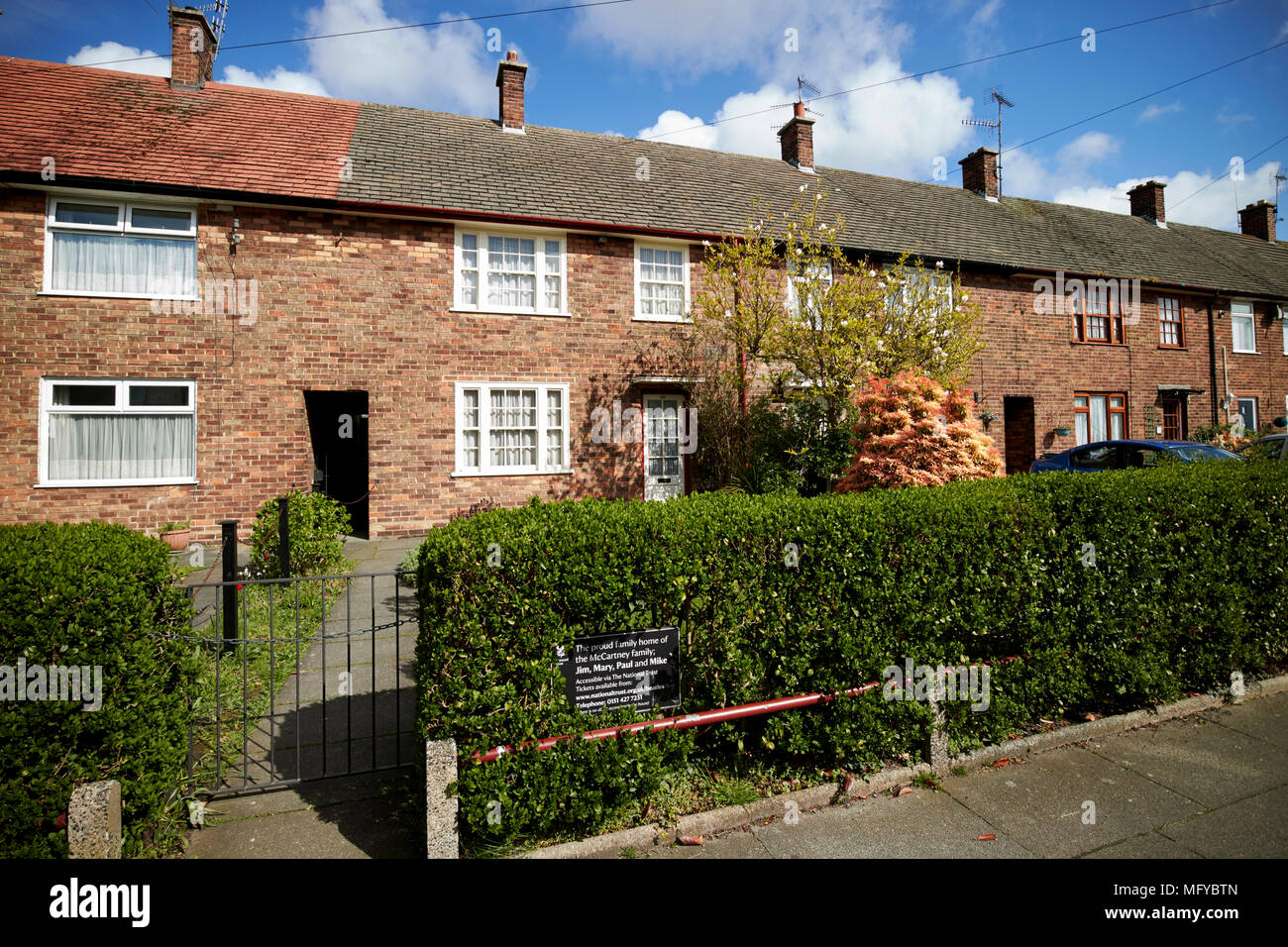 Mccartney family home home di Paul Mccartney forthlin road Liverpool Merseyside England Regno Unito Foto Stock