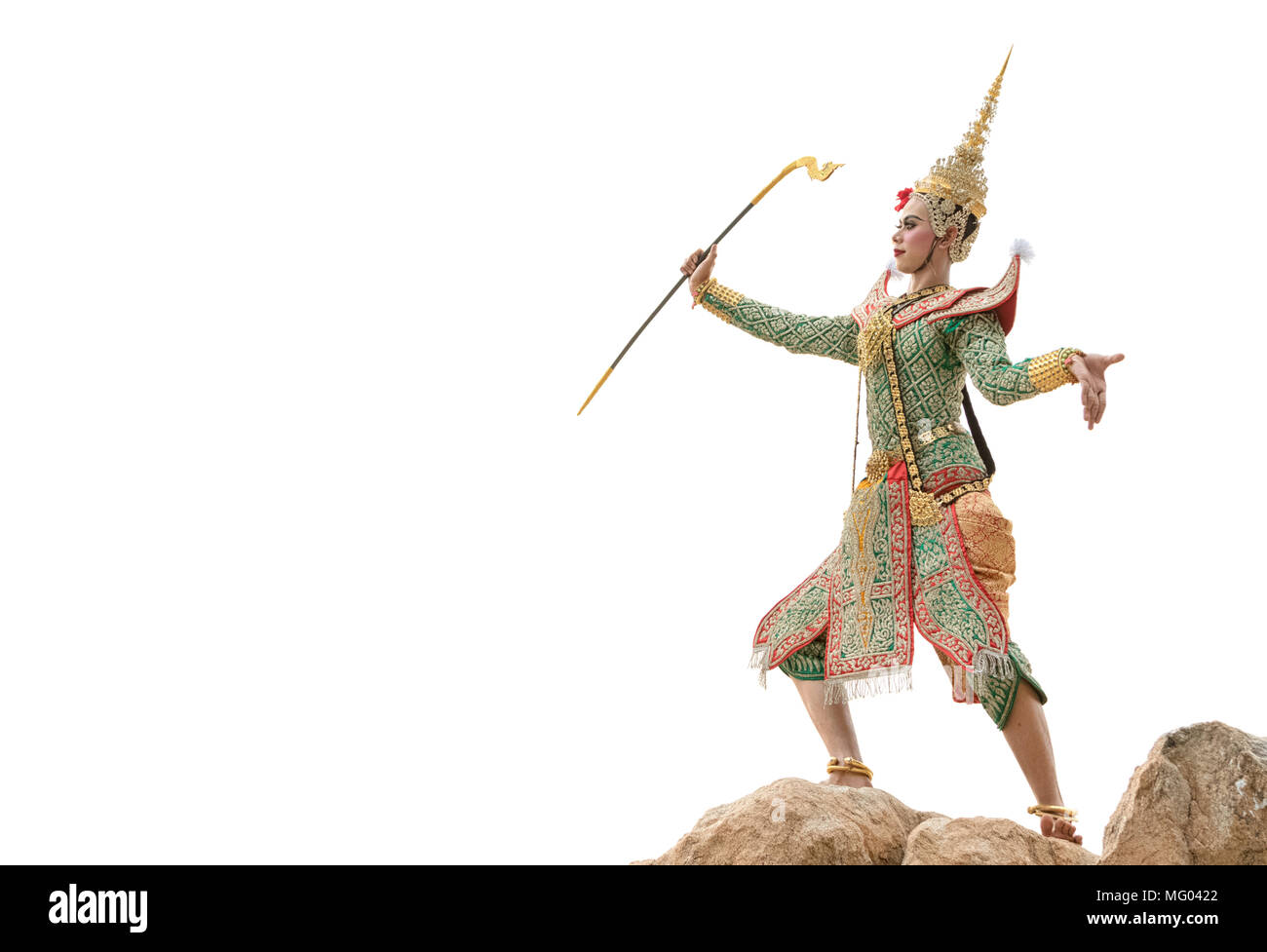 Khon è tradizionale dance drama arte Tailandese classica mascherata dalla letteratura Ramayana Foto Stock