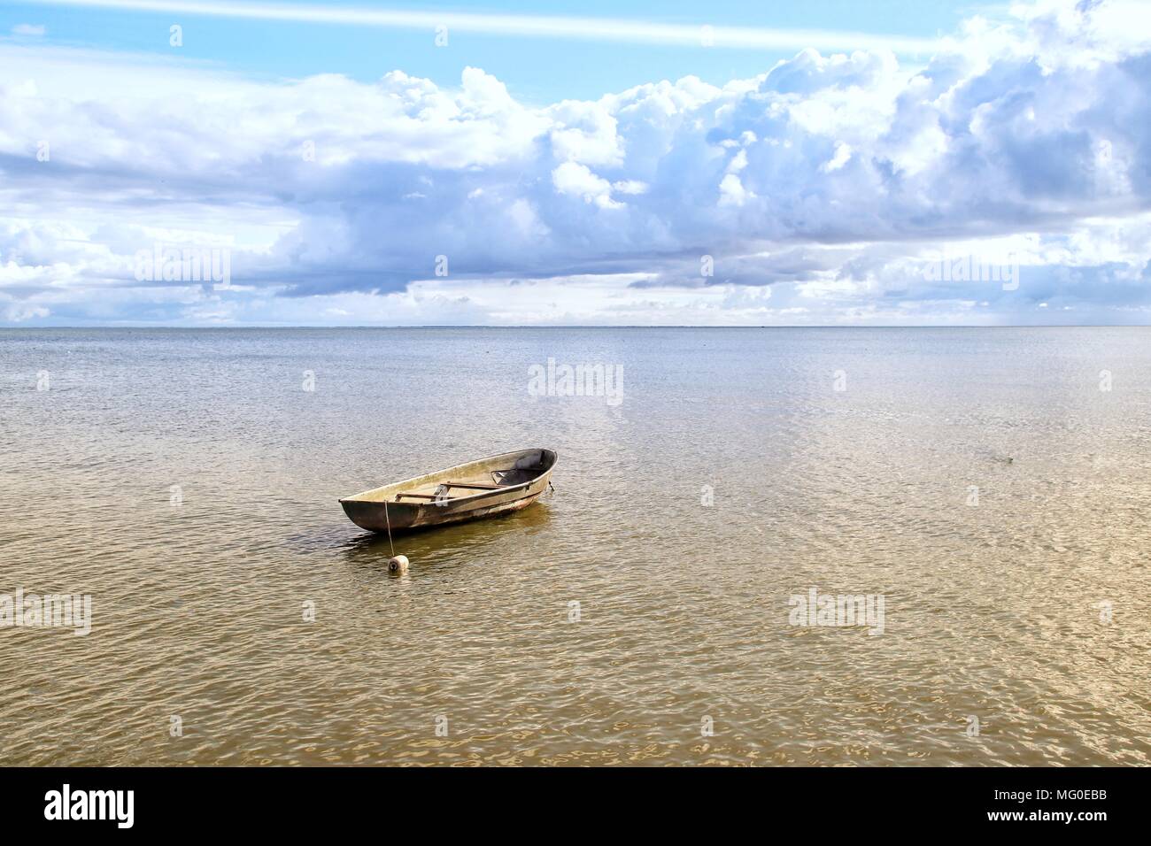 Barca a Curonian Spit, Mar Baltico, Lituania, Balic membri, Europa Foto Stock