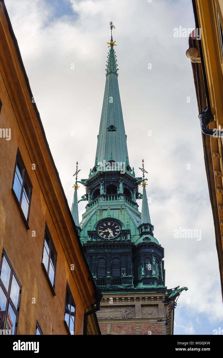 Architettura della città vecchia di Stoccolma, Svezia Foto Stock