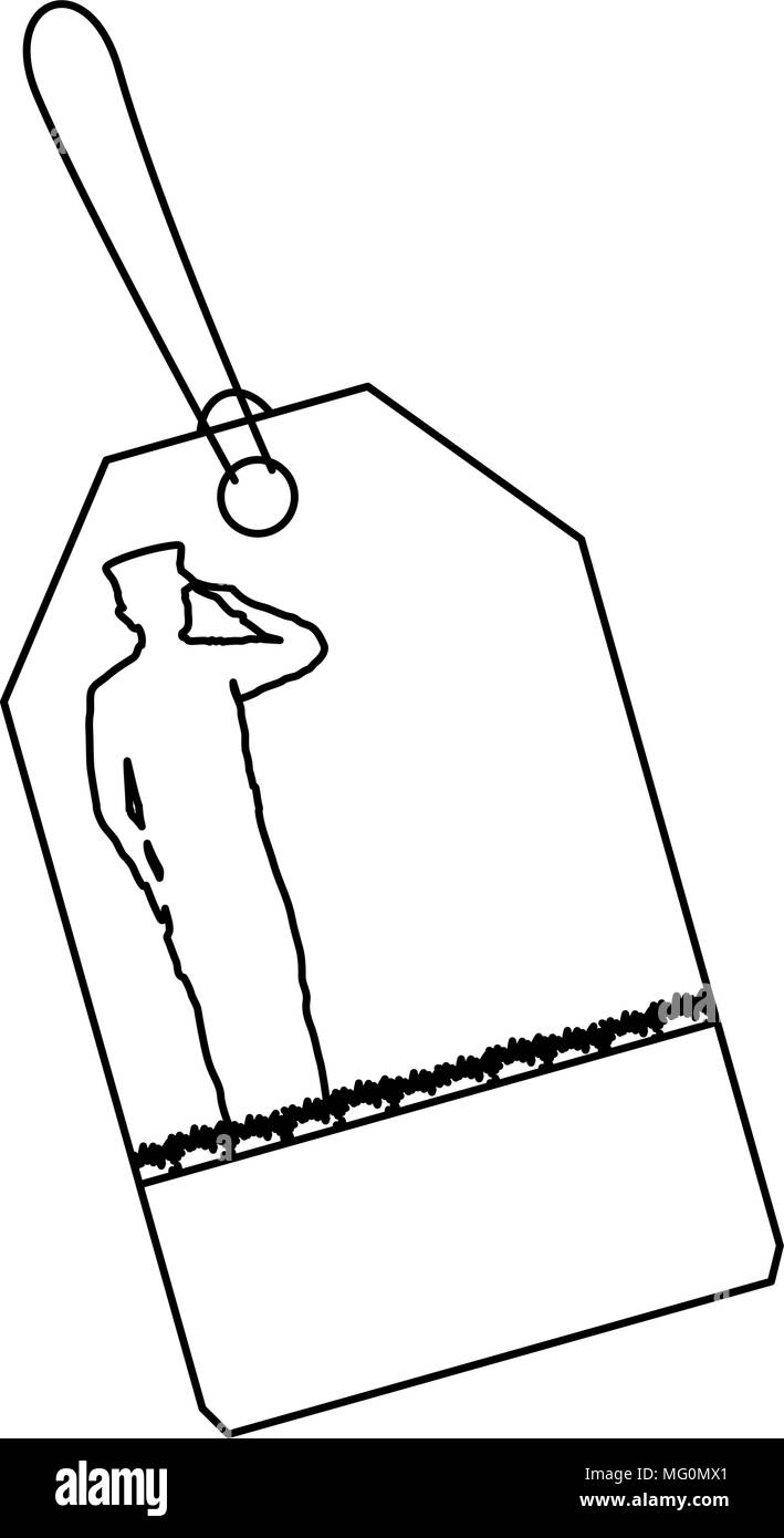 Giorno di indipendenza commerciale con tag silhouette militare illustrazione vettoriale Illustrazione Vettoriale