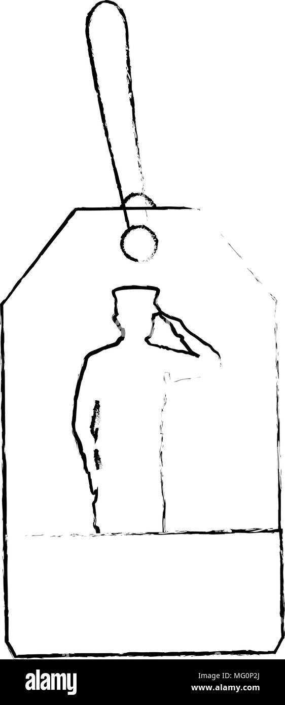 Giorno di indipendenza commerciale con tag silhouette militare illustrazione vettoriale Illustrazione Vettoriale