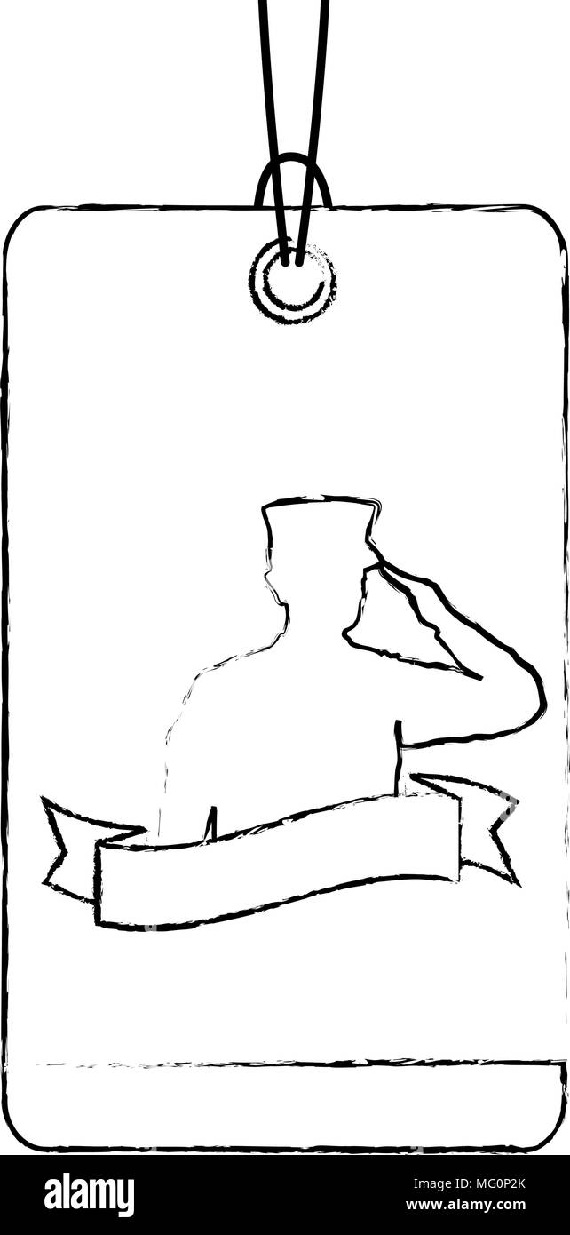 Giorno di indipendenza commerciale con tag silhouette militare illustrazione vettoriale Illustrazione Vettoriale