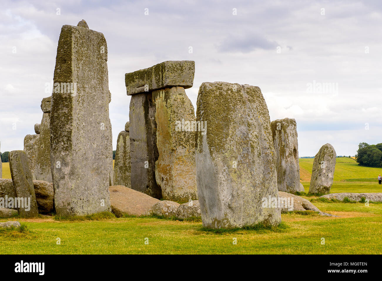 Stonehenge, un monumento preistorico nel Wiltshire, Inghilterra. UNESCO siti del Patrimonio Mondiale Foto Stock