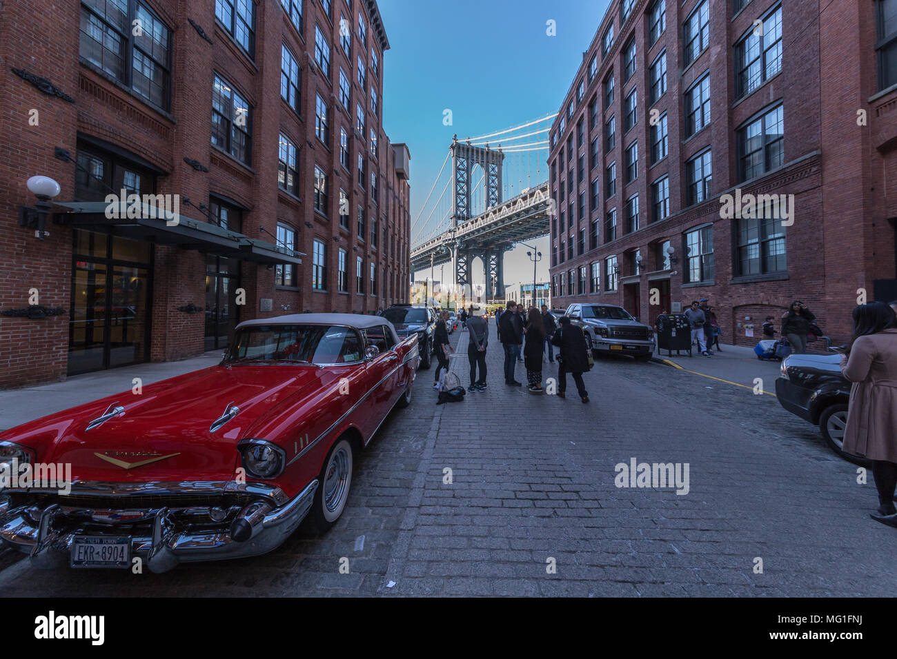 Manhattan Bridge, New York City Foto Stock