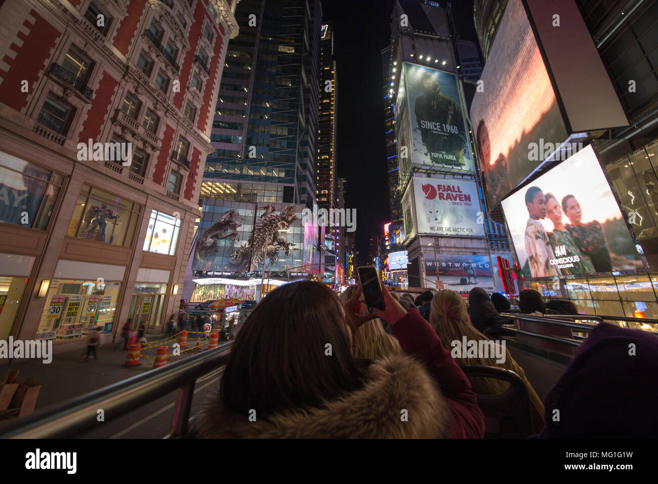 Foto dalla parte superiore della gita in autobus nella città di New York Foto Stock