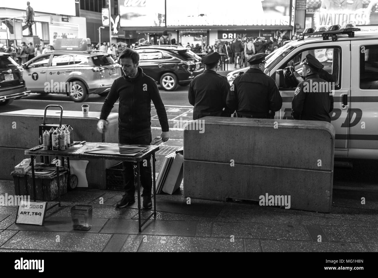 Artista di strada, Times Square a New York, NY Foto Stock