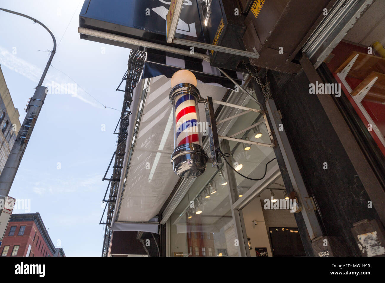 Palo del barbiere Foto Stock