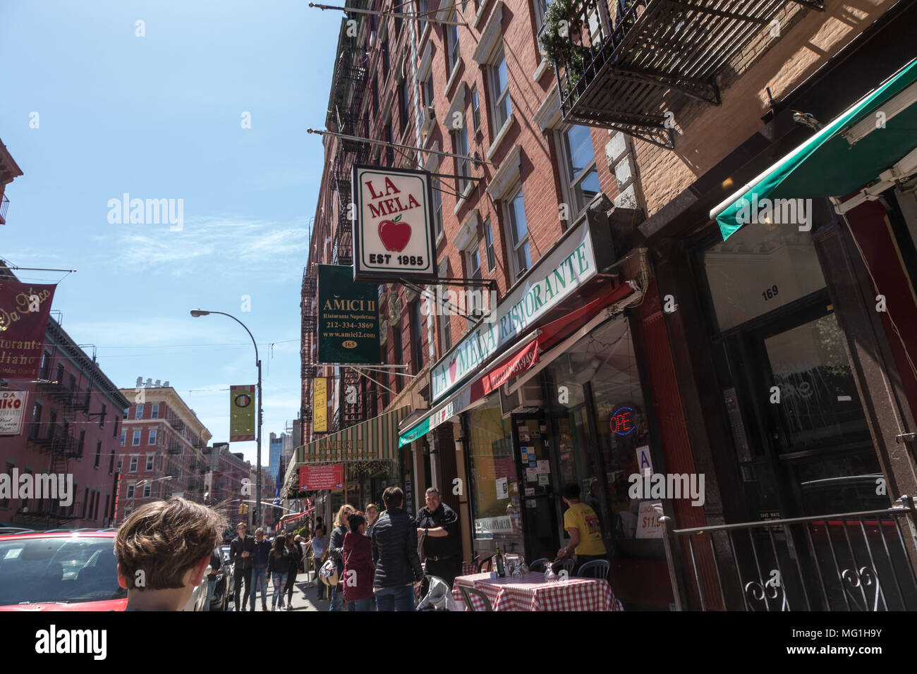 La Mela ristorante italiano a Little Italy, NYC Foto Stock