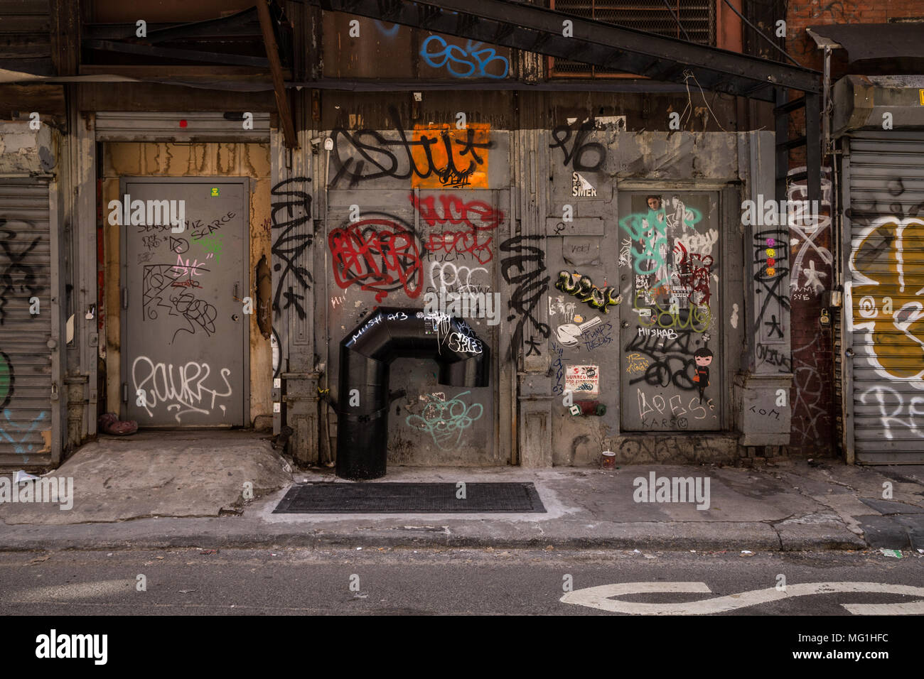 Graffiti di strada nella città di New York Foto Stock