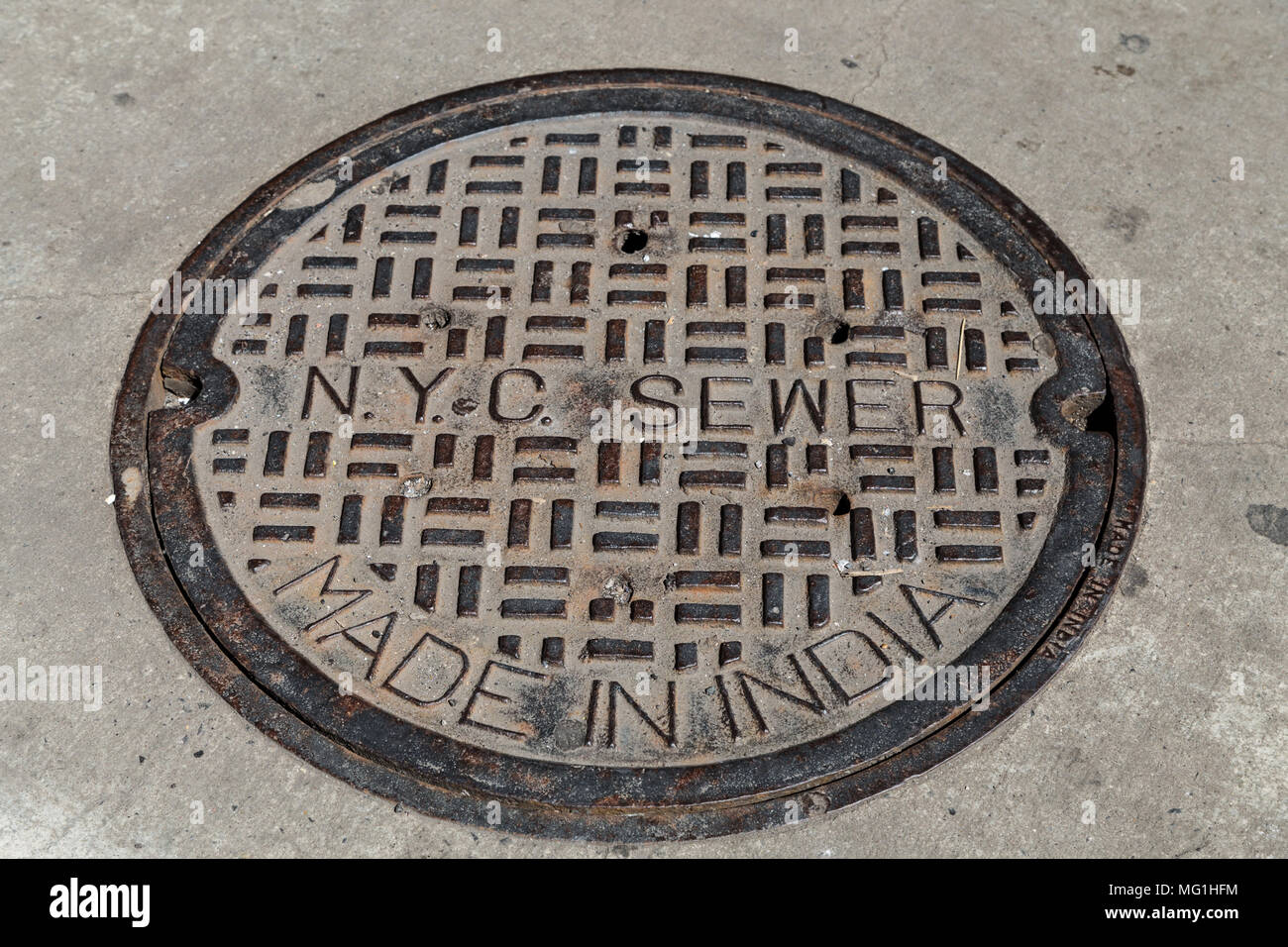 New York City di fognature chiusino Foto Stock