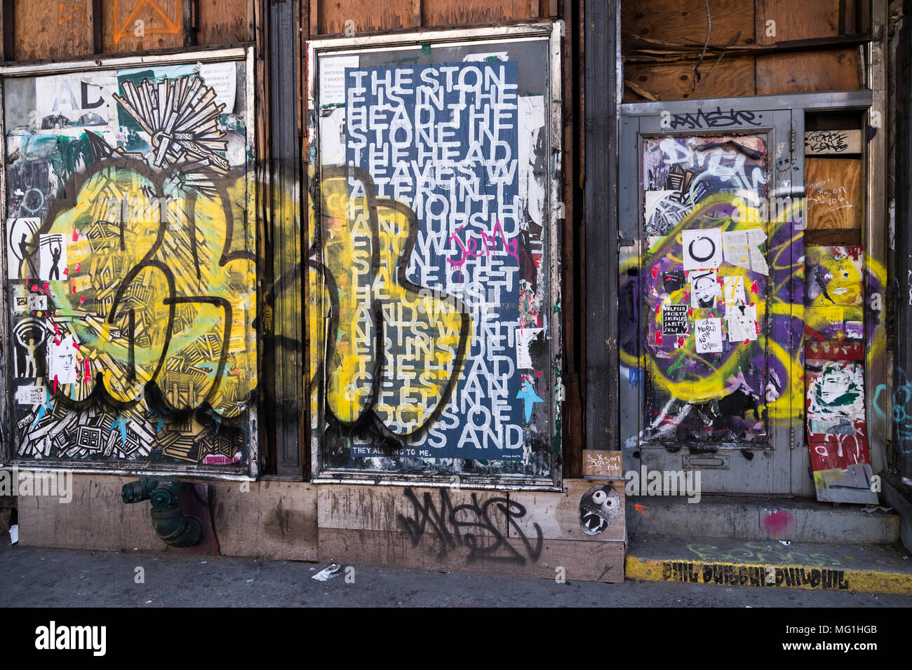 Graffiti di strada nella città di New York Foto Stock
