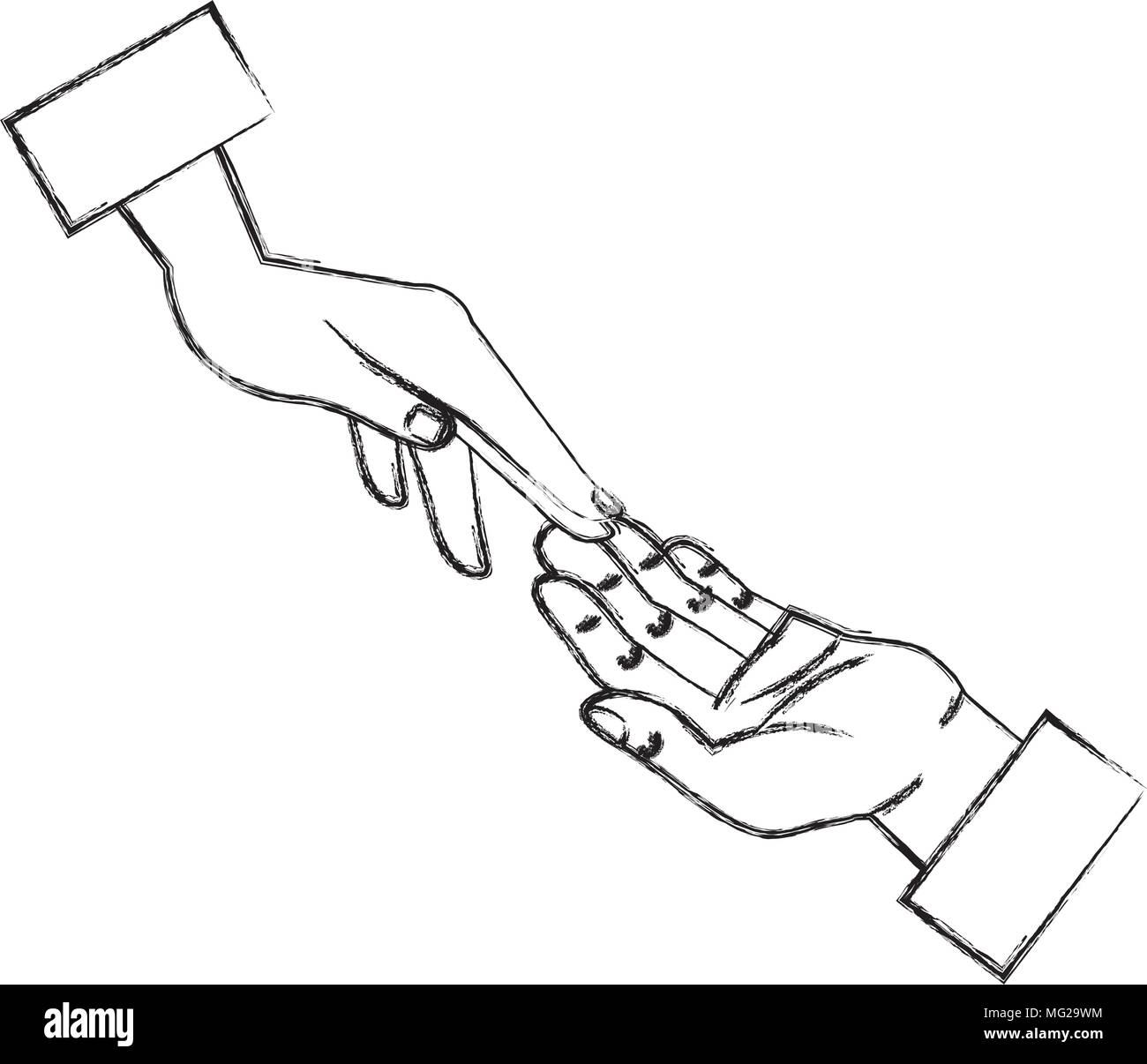 Le mani umane icona toccante Illustrazione Vettoriale