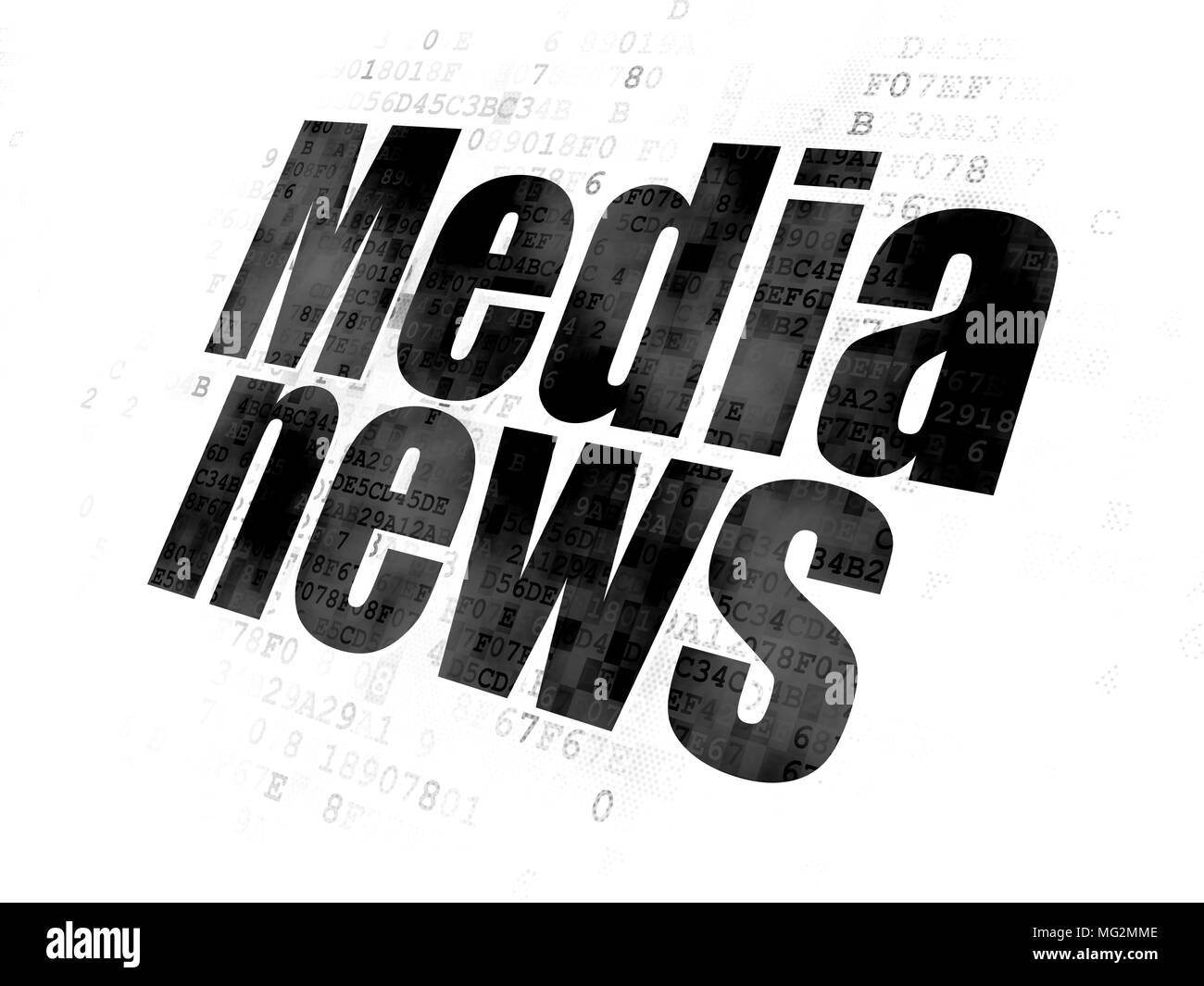 News concept: Media notizie su sfondo digitale Foto Stock