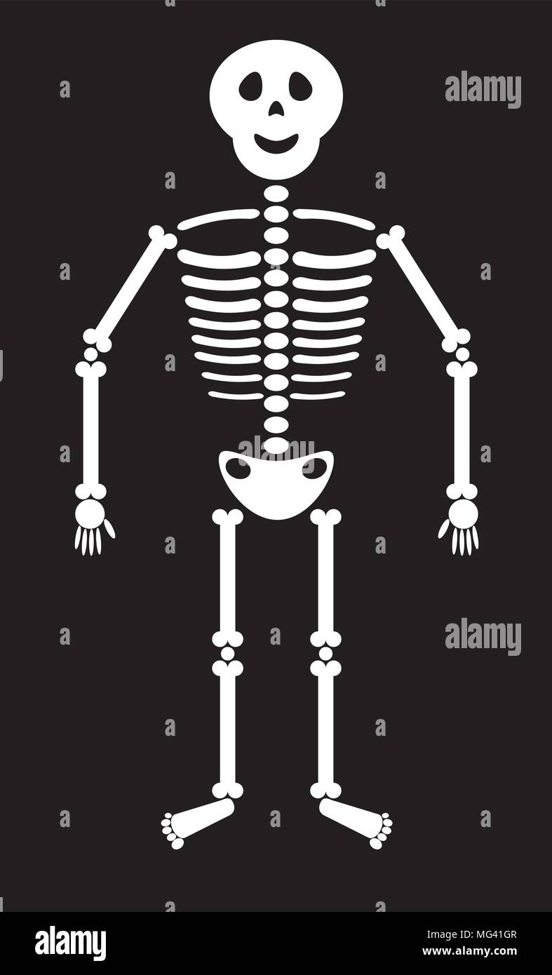 Carino lo scheletro del vettore che sorride Illustrazione Vettoriale